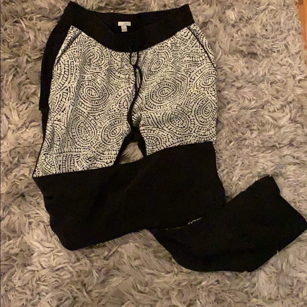 Intermix Silk Relaxed Drawstring Pants, Size L